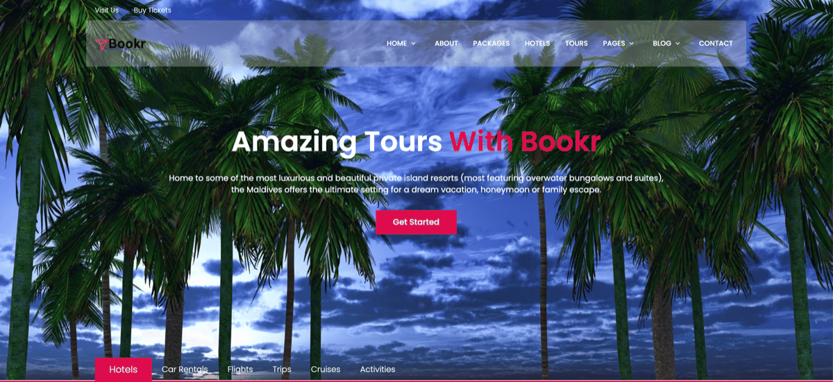 Bookr booking site screenshot